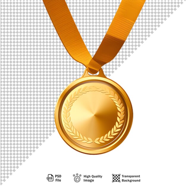 PSD award gold medal on transparent background