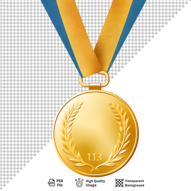 PSD award gold medal on transparent background