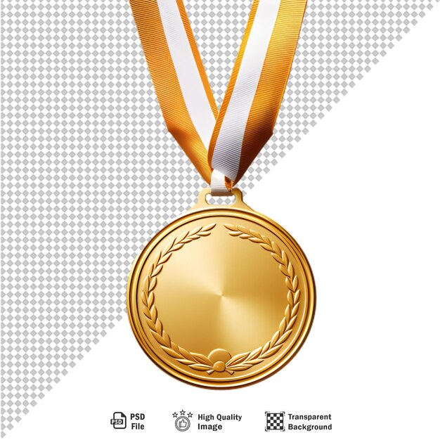 PSD award gold medal on transparent background