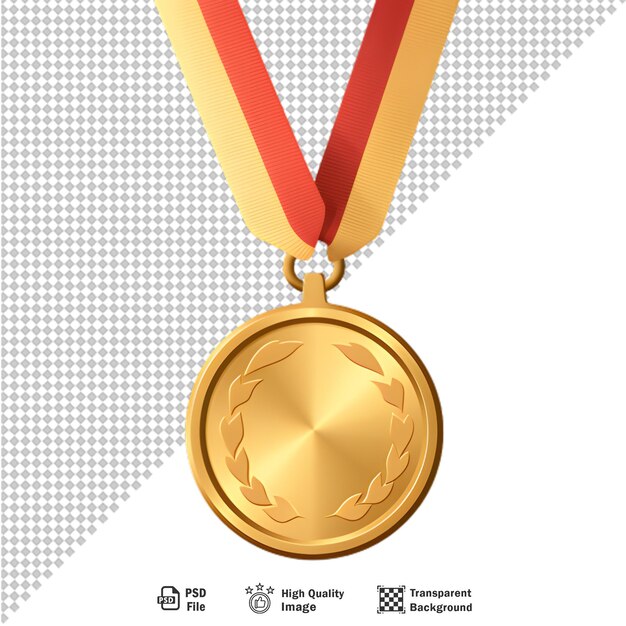 PSD award gold medal on transparent background