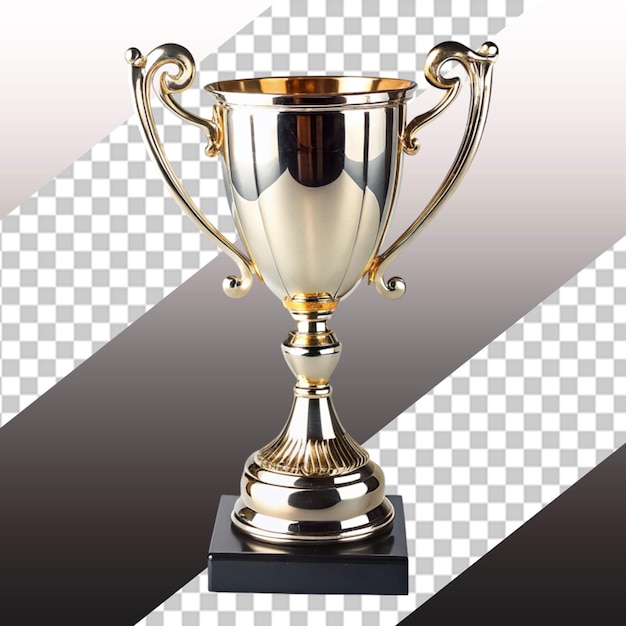 PSD award medal realistic composition with isolated image of golden trophy cup