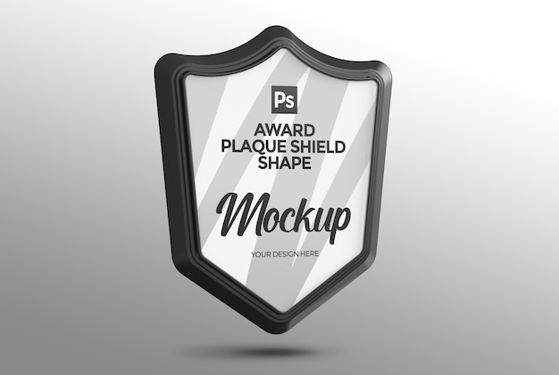 PSD award plaque shield shape mockup