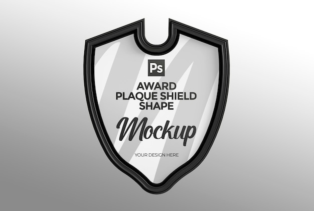 award plaque shield shape mockup