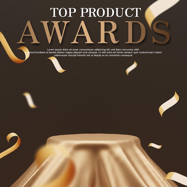 Award podium for best product celebration, 3d rendering