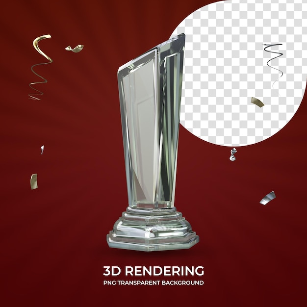 PSD awarding trophy 3d rendering isolated transparent background