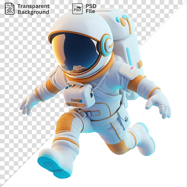 Потрясающий 3d мультфильм о астронавтах, плавающих в условиях нулевой гравитации на изолированном фоне