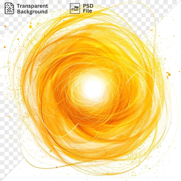 PSD awesome abstract energy scribbles vector symbol kinetic yellow energy in the form of a ball