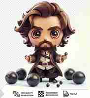 PSD awesome chibi sir francis drake the privateer with tiny cannonballs