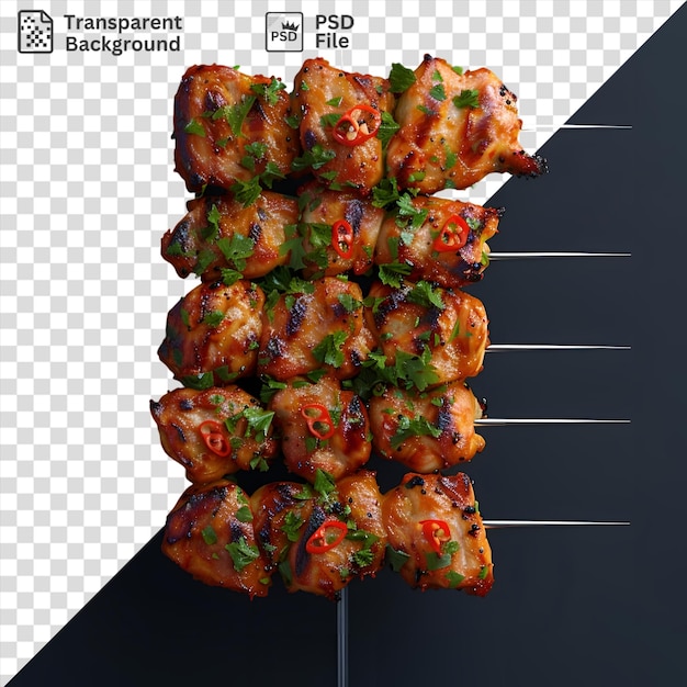 PSD awesome chicken satay on a skewer