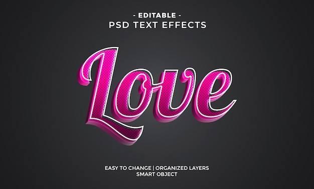 Awesome colorful love text effects