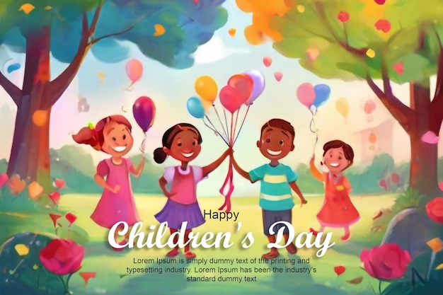 PSD awesome design for happy childrens day