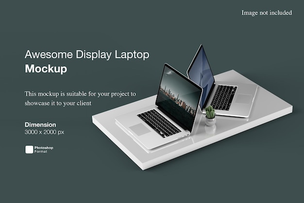 Mockup di laptop con display fantastico