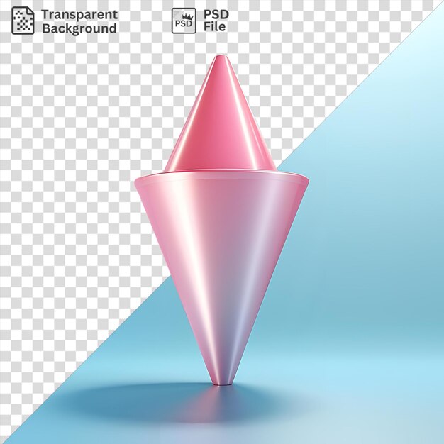 Awesome funnel on a blue background with a red and pink top and a blue sky in the background casting a dark shadow