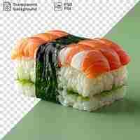 PSD awesome inari sushi cake on a green background