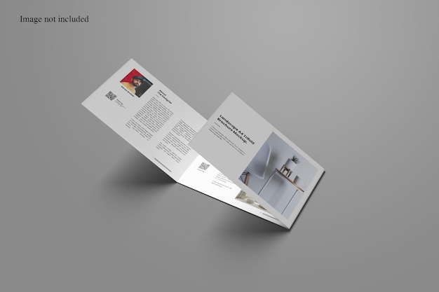 PSD awesome landscape trifold brochure mockup