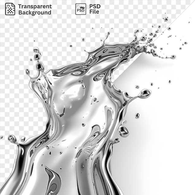 PSD awesome liquid silver flow vector symbol mercury stream of liquid on a isolated background