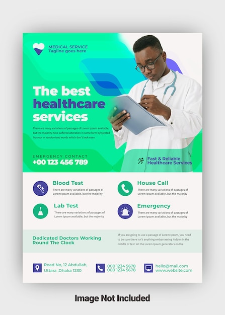 Awesome medical care flyer template