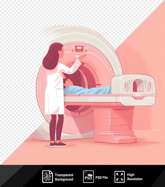 PSD fantastico centro mri specialista medico maturo che sembra occupato con la preparazione dello scanner mri png