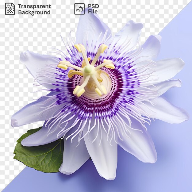 PSD awesome passionflower isolated on a blue background