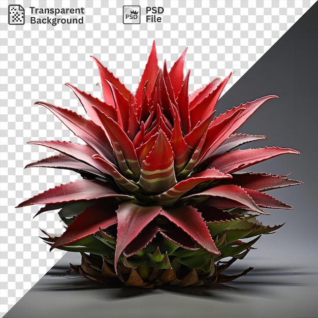 PSD Удивительное реалистичное фото садоводов редкое растение с ярко-красным цветом и темной теней