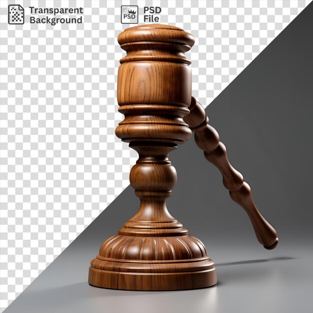 Awesome realistic photographic judges gavel on a shiny table with a wooden handle