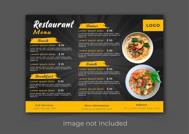 Awesome restaurant menu design template psd