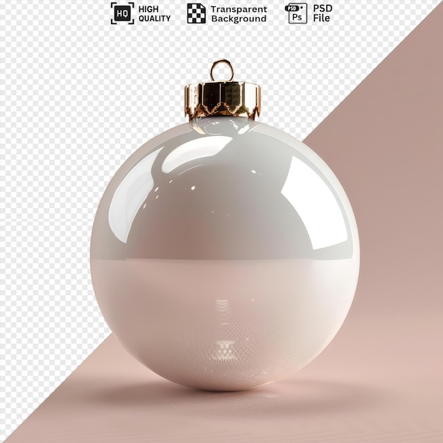 Awesome white christmas ball mockup on a pink background png psd