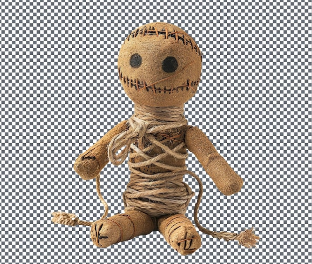 PSD awful voodoo doll of distraction isolated on transparent background