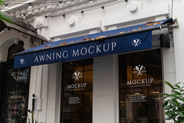 awning mock-up design for shop building