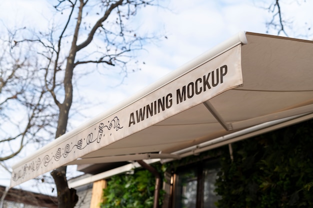 awning mock-up design for shop building