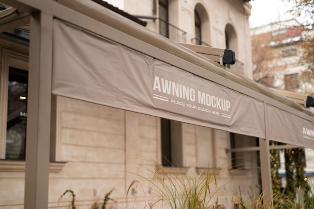 PSD awning  mockup outdoors