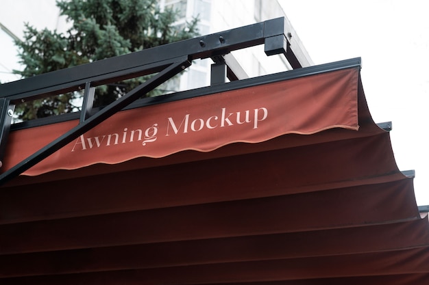 PSD awning  mockup outdoors