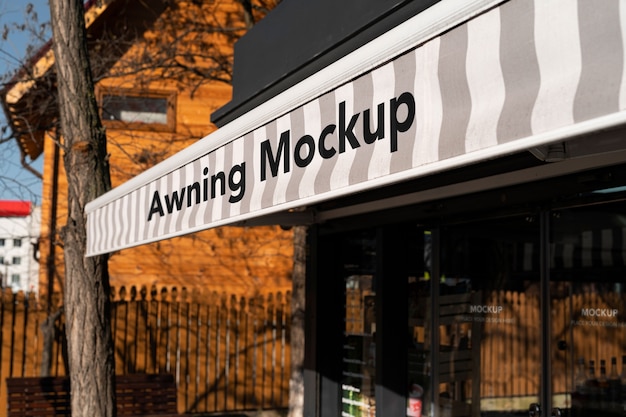 Awning  mockup outdoors