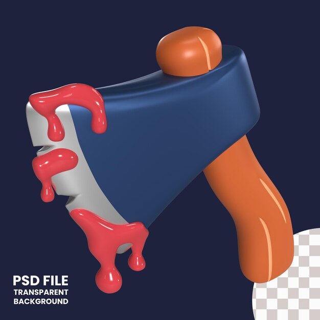 PSD axe 3d illustratie pictogram