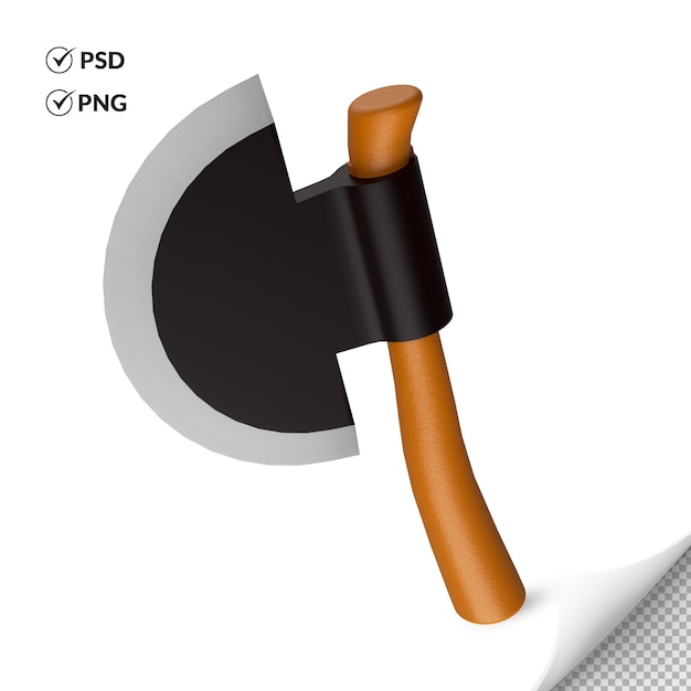 PSD axe 3d ilustracyjny obiekt gry