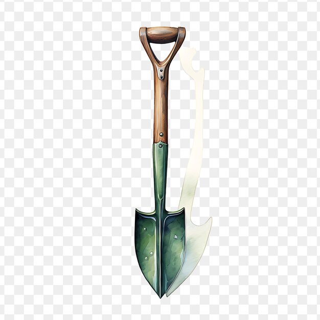 PSD a axe with a green leaf on it