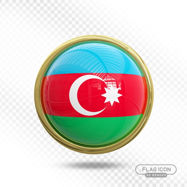 PSD azerbaijan 3d flag icon