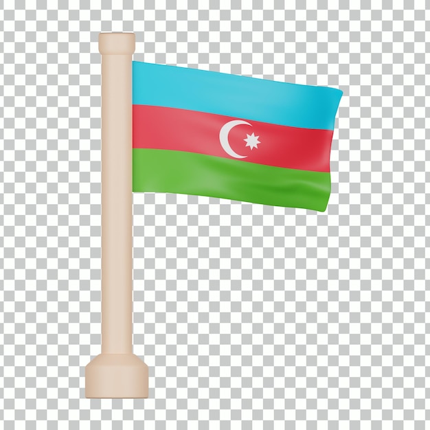 Azerbaijan flag 3d icon