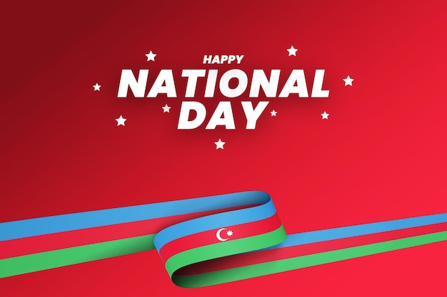 PSD azerbaijan flag design national independence day banner editable text and background