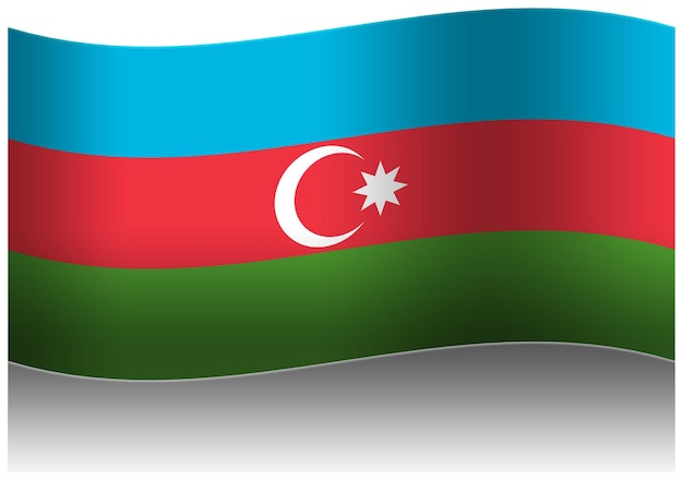 PSD bandiera nazionale dell'azerbaigian 3d