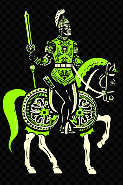 PSD azerbaijani cavalryman with a saber sitting on a horse in a tshirt design art tattoo ink outlines