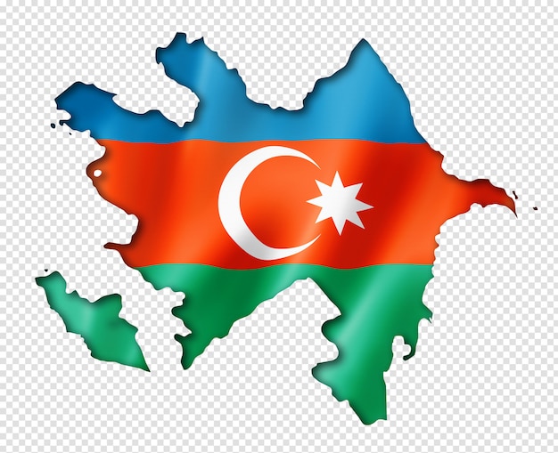 PSD azerbaijani flag map