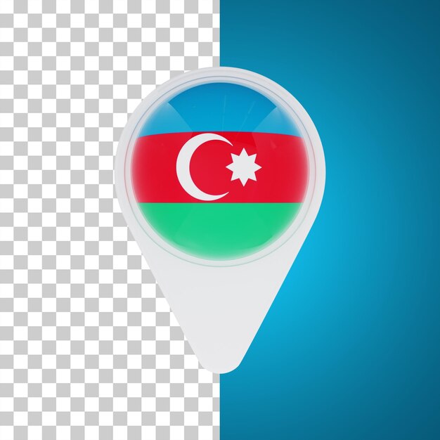 Azerbeidzjan vlag pin kaart locatie 3d illustratie