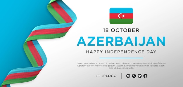 PSD azerbejdżański narodowy sztandar obchodów dnia niepodległości, rocznica narodowa