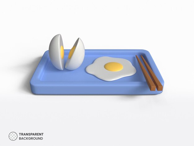 Aziatisch eten item pictogram geïsoleerde 3d render illustratie