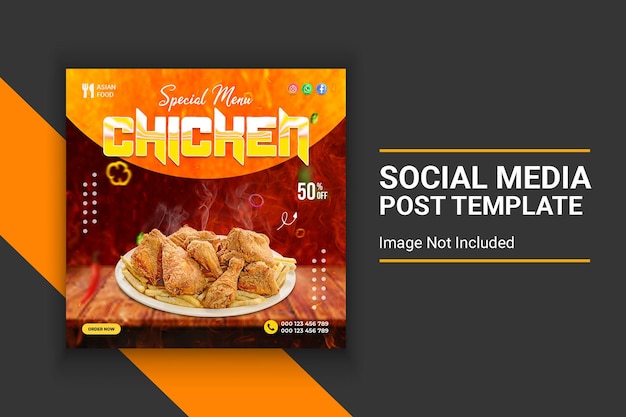 Aziatisch eten restaurant speciaal menu sociale media en bannermalplaatje