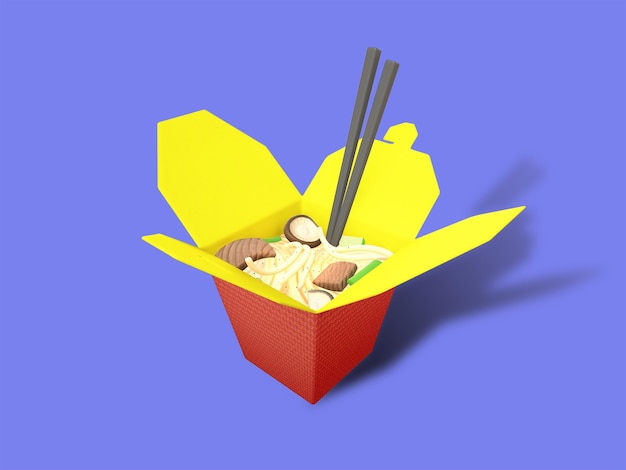 Aziatische noodle box fastfood mockup