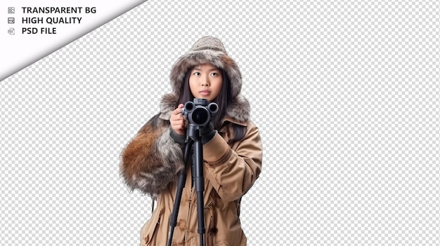 Aziatische vrouw zooloog op witte achtergrond wit geïsoleerd