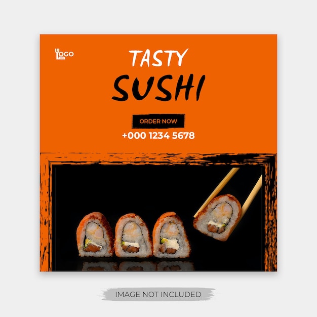 Azjatyckie Jedzenie Sushi Szablon Postu Na Instagramie Na Facebooku