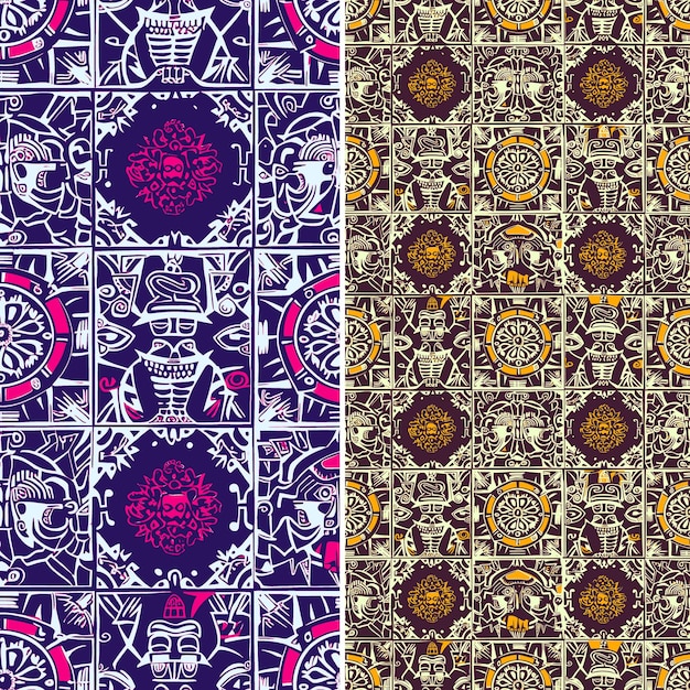 aztec calendar patterns with intricate interlocking shapes a creative abstract geometric vector